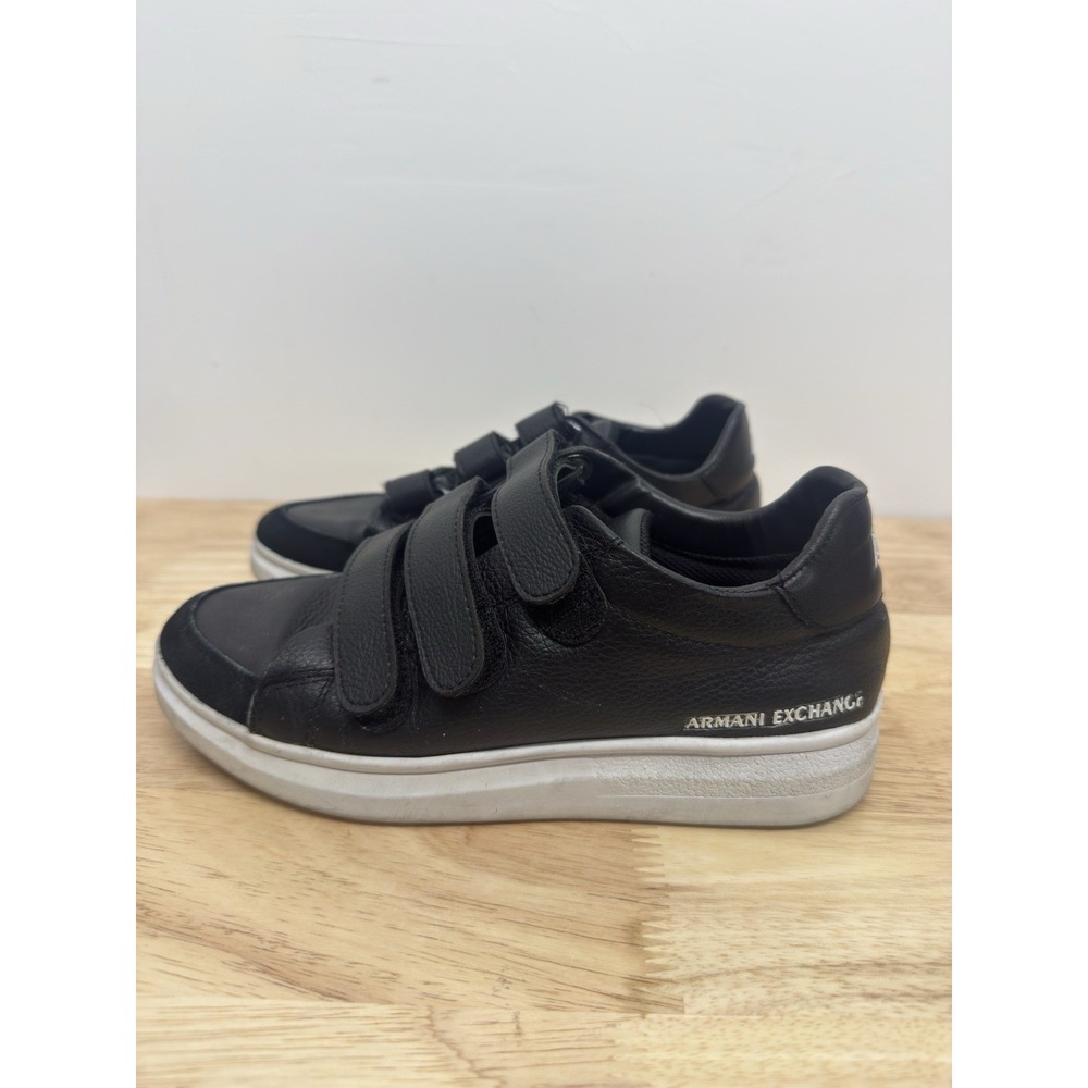 Armani Exchange Womens Black  Hook‎ & Loop Low Top Sneaker Shoes Size 6.5 #35